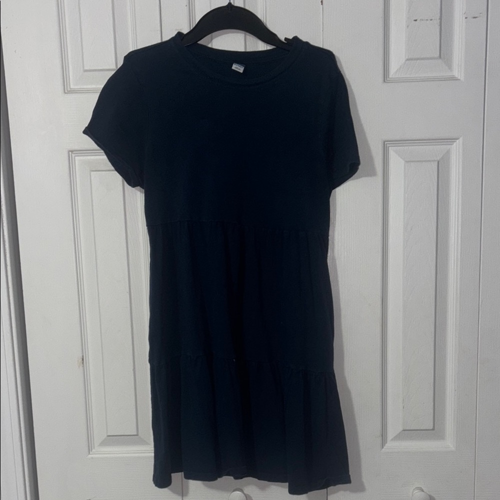 Navy Blue Short Sleeve Dress